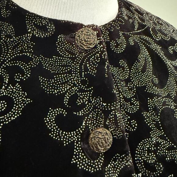 Vintage 80s Gunne Sax Jacket Size XS Jessica McClintock Velvet Peplum Edwardian - Picture 9 of 15